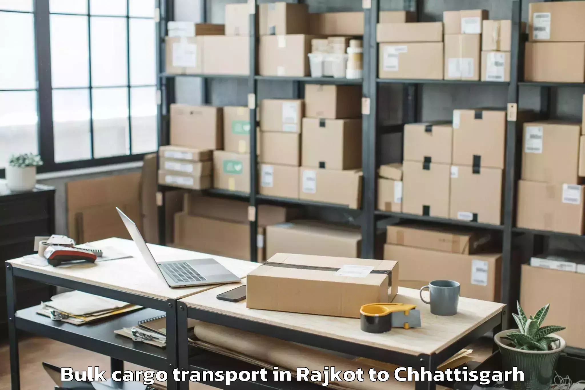 Easy Rajkot to Bhopalpattnam Bulk Cargo Transport Booking